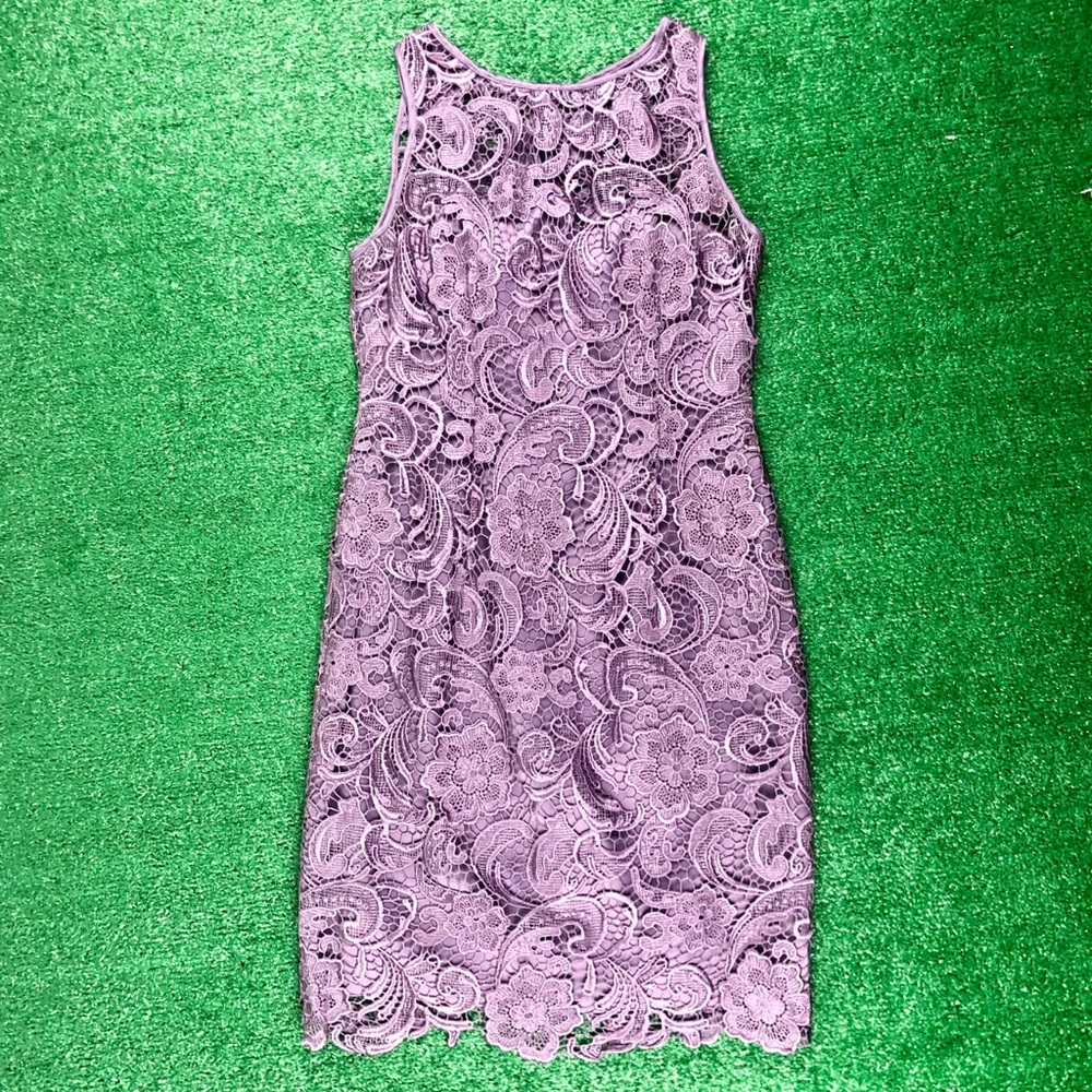 Adrianna Papell Sleeveless Sheath Lace Dress 6